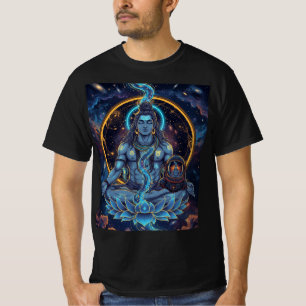 Kosmisches Herr Shiva Meditation Astronaut Fantasy T-Shirt