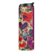 Kosmisches Herz Graffiti-Liebe-Thermobecher Thermosbecher (Nach links gedreht)