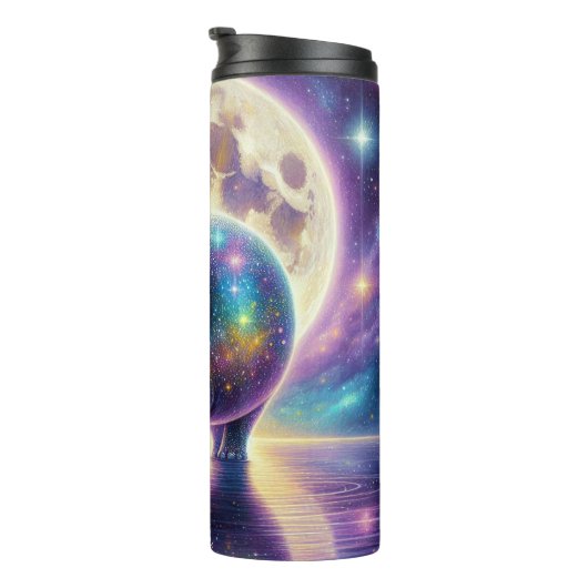 Kosmisches Hippo: Moonlit Starry Waters Thermosbecher (Nach rechts gedreht)