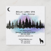 *~* Kosmisches Howling Wolf Regenbogen - Berg Sham Quadratische Visitenkarte (Rückseite)