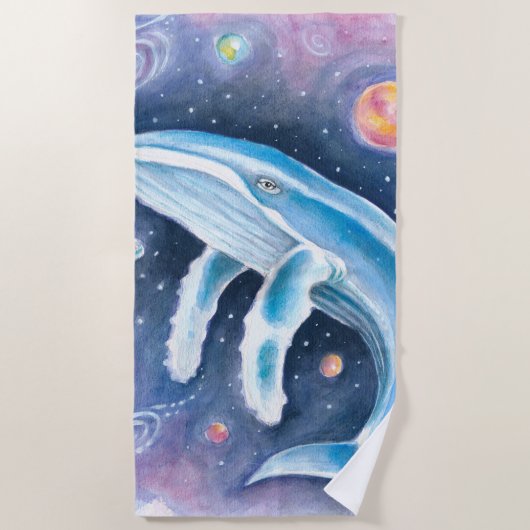 Kosmisches Humpback Strandtuch (Vorderseite)