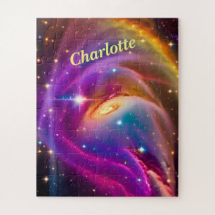 Kosmisches Indigogalaxie Lila Tanzraum Universum Puzzle