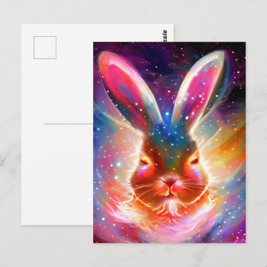 Kosmisches Kaninchen Postkarte (Vorne/Hinten)