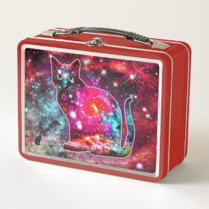 Kosmisches Katze Alpha Metall Lunchbox