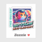 Kosmisches Katze-Astronauten-Sticker Aufkleber (Blatt)