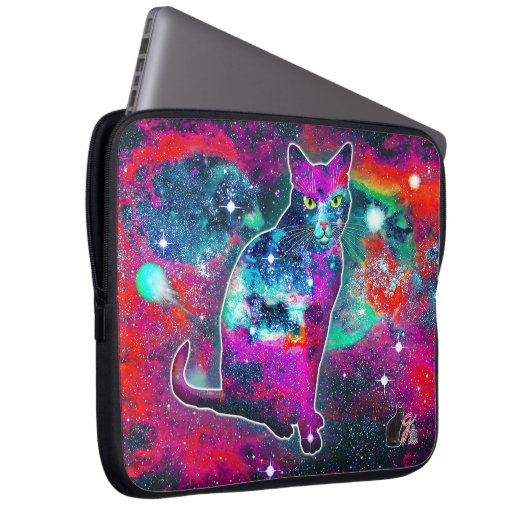 Kosmisches Katzen-Delta-Elektronenpaket Laptopschutzhülle (Vorne Rechts)