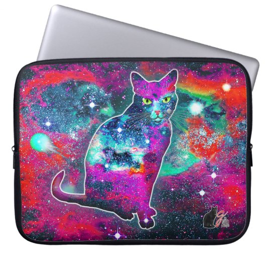 Kosmisches Katzen-Delta-Elektronenpaket Laptopschutzhülle (Vorderseite)