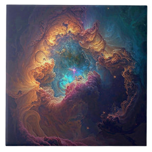 Kosmisches Keramikfliesen-Nebel Fliese