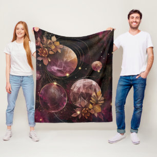 Kosmisches Kristallberingter Planet Fantasie Kunst Fleecedecke