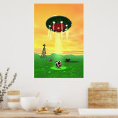Kosmisches Kuhentführungspposter Poster (Küche)