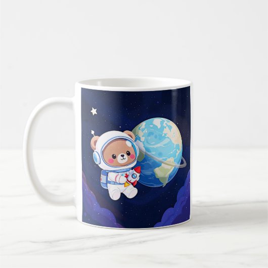 Kosmisches Kuschel-Astronaut-Bär Kaffeetasse (Links)