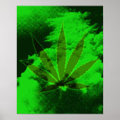 Kosmisches Leaf: Neon Dreamscape Poster (Vorne)