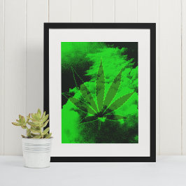 Kosmisches Leaf: Neon Dreamscape Poster