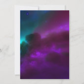 Kosmisches Lila Aquamarines Gold Celestial Brautpa Einladung (Rückseite)