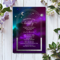 Kosmisches Lila Aquamarines Silver Celestial Braut