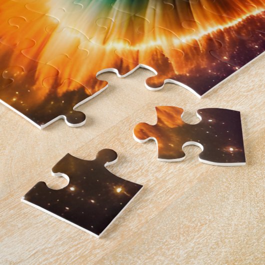 Kosmisches Lila Auge im nächtlichen Himmel des Wel Puzzle (Seite)