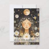 Kosmisches Mädchen Boho Mond Geschenkgutschein (Vorderseite)