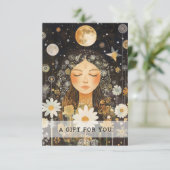 Kosmisches Mädchen Boho Mond Geschenkgutschein (Stehend Vorderseite)