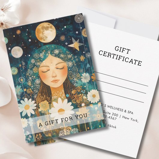 Kosmisches Mädchen Boho Mond Geschenkgutschein