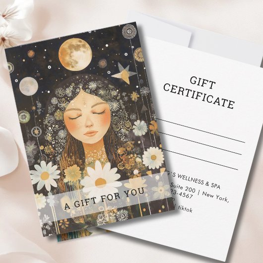Kosmisches Mädchen Boho Mond Geschenkgutschein