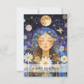 Kosmisches Mädchen Boho Mond QR-Code-Geschenkgutsc (Vorderseite)