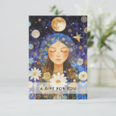 Kosmisches Mädchen Boho Mond QR-Code-Geschenkgutsc (Stehend Vorderseite)