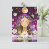 Kosmisches Mädchen Boho Mond QR-Code-Geschenkgutsc (Stehend Vorderseite)