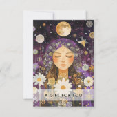 Kosmisches Mädchen Boho Mond QR-Code-Geschenkgutsc (Vorderseite)