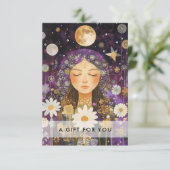Kosmisches Mädchen Boho Mond QR-Code-Geschenkgutsc (Stehend Vorderseite)