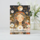Kosmisches Mädchen Boho Mond QR-Code-Geschenkgutsc (Stehend Vorderseite)