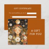 Kosmisches Mädchen Boho Mond QR-Code-Geschenkgutsc (Vorne/Hinten)