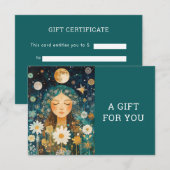 Kosmisches Mädchen Boho Mond QR-Code-Geschenkgutsc (Vorne/Hinten)
