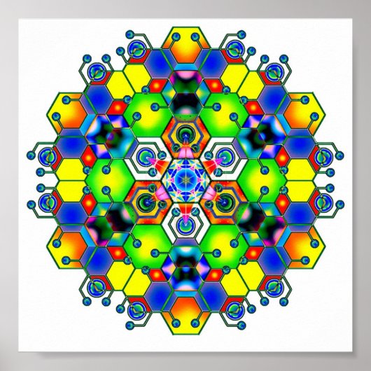 Kosmisches Mandala 1 Poster (Vorne)
