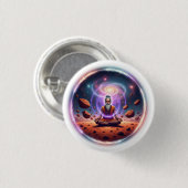Kosmisches Meditator-Button-Pin Button (Vorne & Hinten)