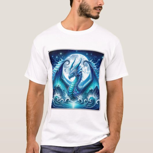 Kosmisches Meer-Drache Basic T-Shirt (Vorderseite)
