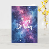 Kosmisches Nebel-Geburtstagskarte Karte (Gelbe Blume)