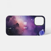 Kosmisches Nebelgalaxie-Foto-Monogramm Initial iPhone Hülle (Rückseite (Horizontal))