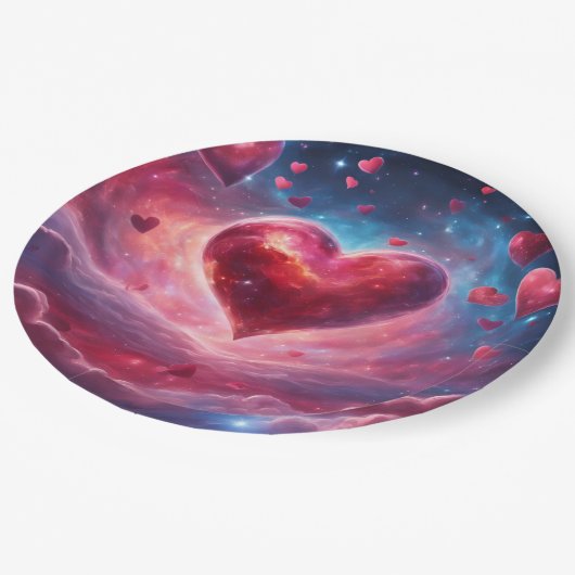 Kosmisches Papier für Feiern Pappteller (Schrägansicht)