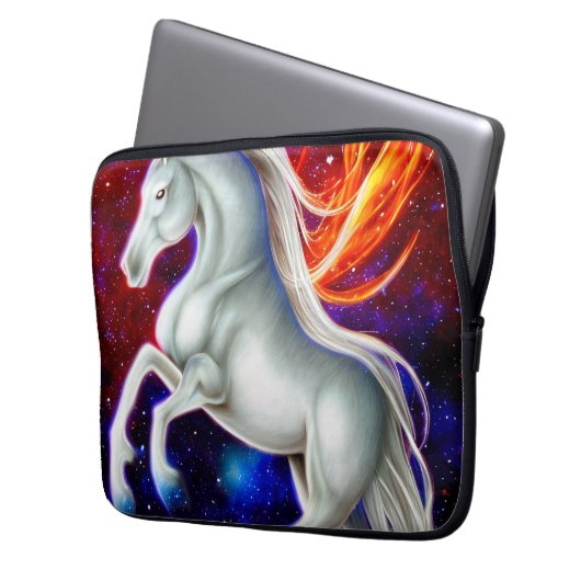 Kosmisches Pferd Laptopschutzhülle (Vorderseite Links)