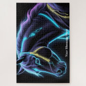 Kosmisches Pferd mit lebhafter Neonfarbe Puzzle (Vertikal)