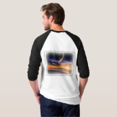 Kosmisches Planet Basic 3/4 Ärmel Raglan T-Shirt (Schwarz voll)