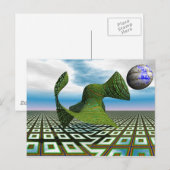 Kosmisches Poodle Postkarte (Vorne/Hinten)