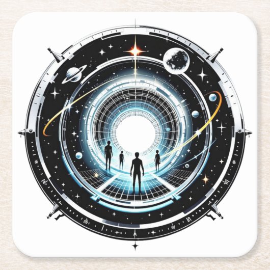 Kosmisches Portal Rechteckiger Pappuntersetzer (Vorderseite)