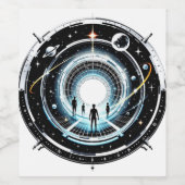 Kosmisches Portal Weinetikett (Einzelnes Label)