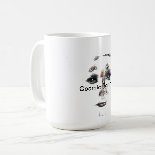 Kosmisches Portrait Kaffeetasse (Vorderseite Links)