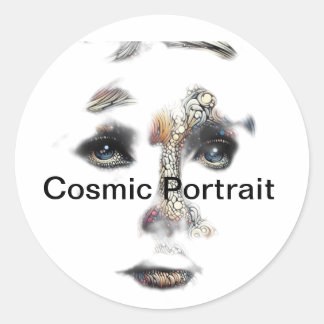Kosmisches Portrait Runder Aufkleber