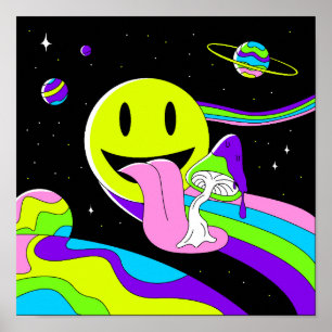 Kosmisches psychedelisches Lächeln Poster
