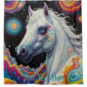 Kosmisches Psychedelisches Pferd: Surreale Reise Duschvorhang (Vorderseite)