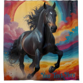 Kosmisches Psychedelisches Pferd: Surreale Reise Duschvorhang (Vorderseite)