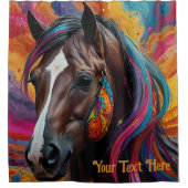 Kosmisches Psychedelisches Pferd: Surreale Reise Duschvorhang (Vorderseite)